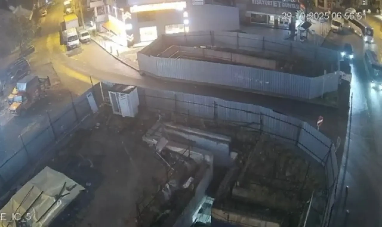 Gebze'deki binanın yıkılma anı güvenlik kameras anbean kaydetti 3