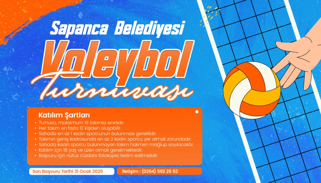 Sapanca Belediyesi Voleybol Turnuvası Kayıtları Başladı