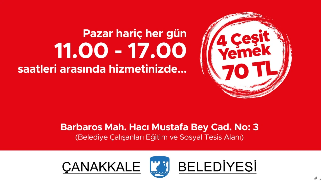 Çanakkale Belediyesi Kent Lokantası Çalışma Saatlerini Uzattı