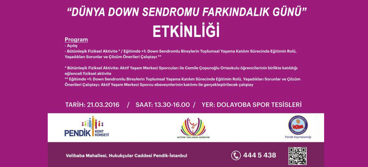 Pendik'te Down Sendromu Farkındalık Günü düzenlenecek