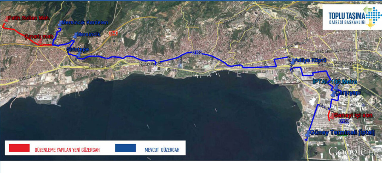 Kocaeli'nde 3 ulaşım hattında düzenleme yapıldı