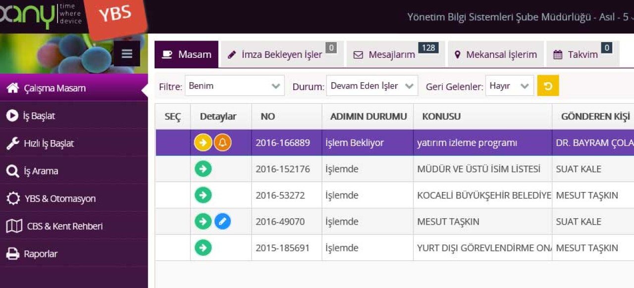 YBS’de yeni ara yüze geçildi