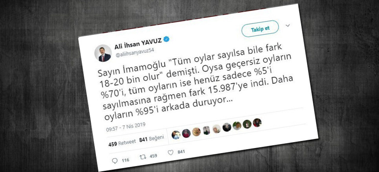 AK Parti İstanbul’da tüm oyların sayılması için YSK’ya başvurdu