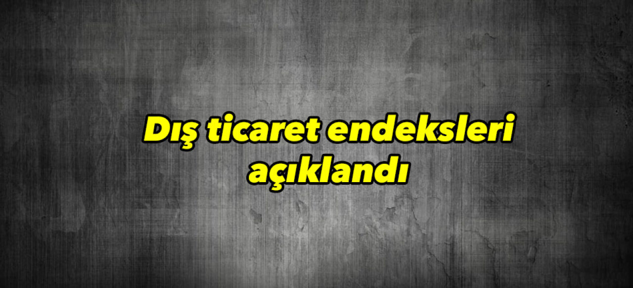 Dış ticaret endeksleri açıklandı