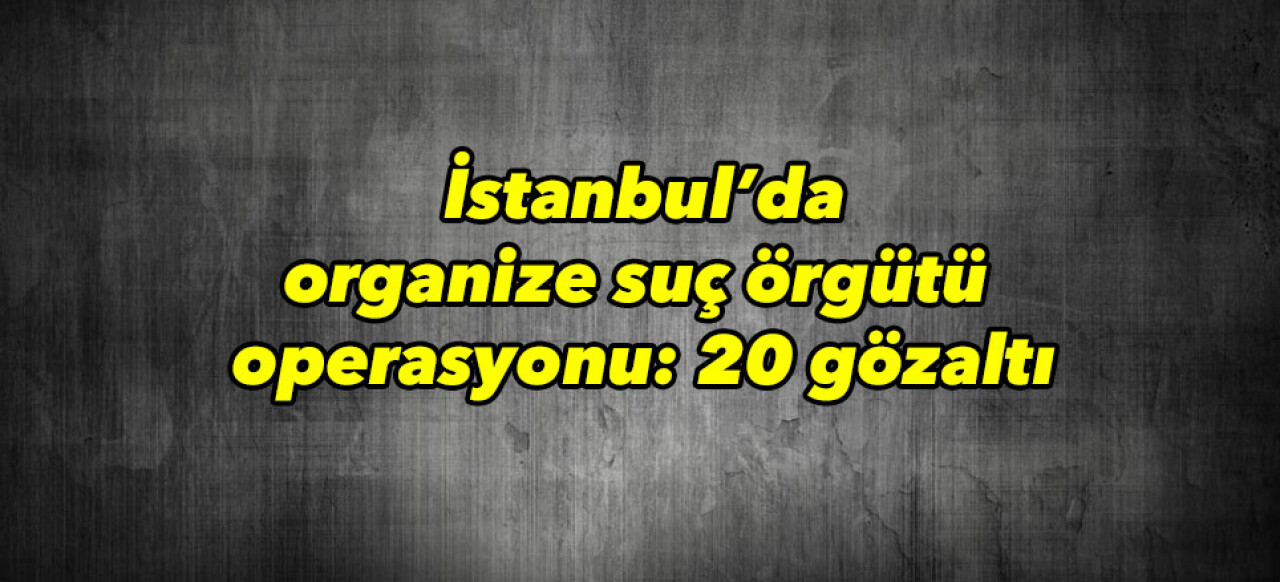 İstanbul’da organize suç örgütü operasyonu: 20 gözaltı 