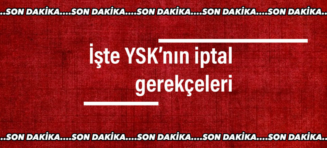 İşte YSK’nın iptal gerekçeleri