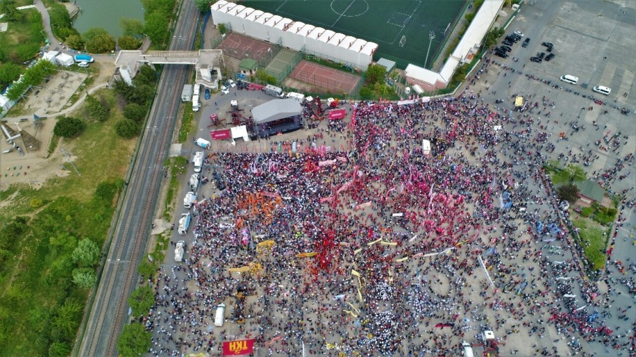 Bakırköy miting alanındaki kutlamalar havadan görüntülendi