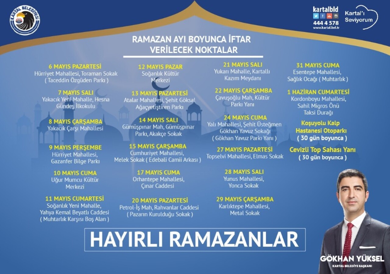 Kartallılar , Kartal Belediyesinin iftar sofrasında buluşuyor