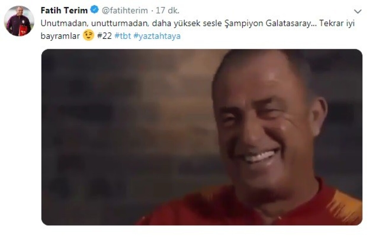 Fatih Terim’den ’şampiyonluk’ vurgulu bayram mesajı