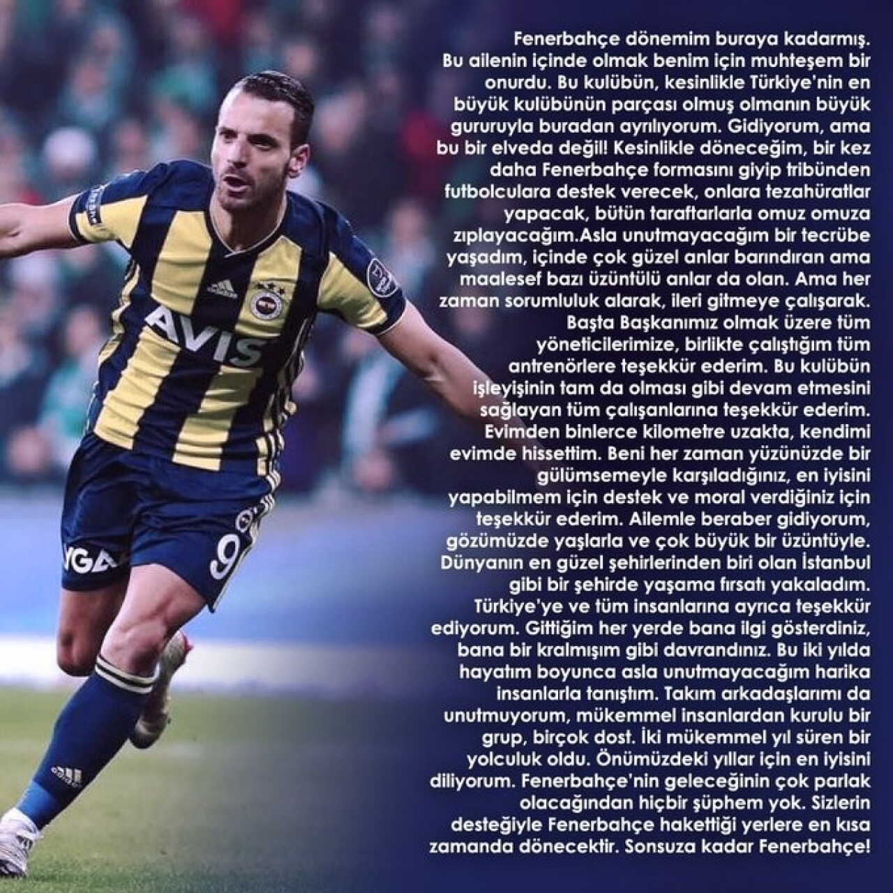 Soldado, Fenerbahçe’ye veda etti