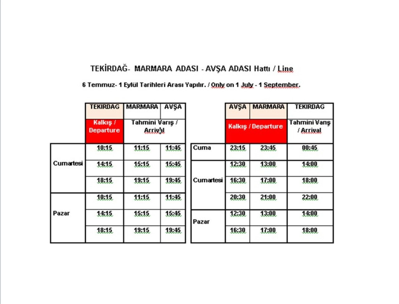 İDO, Tekirdağ- Marmara Adası- Avşa Adası hattını açıyor