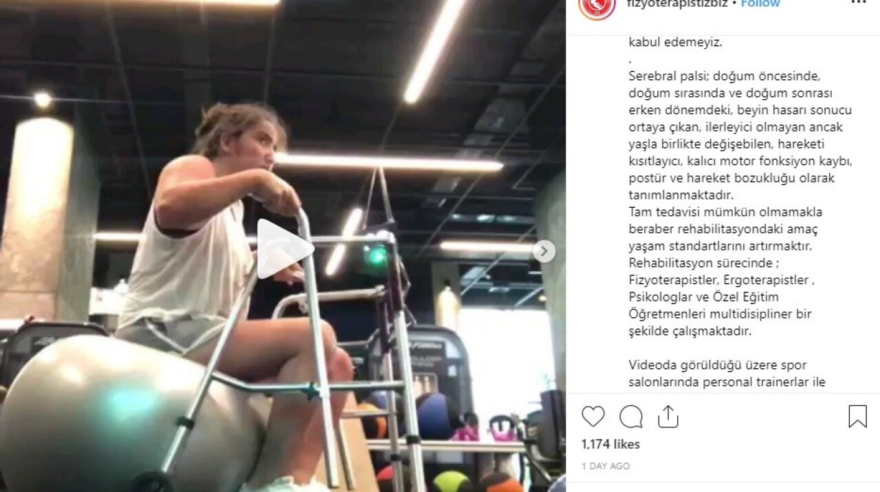 Serebral palsi hastasına spor salonunda egzersiz yaptırılmasına fizyoterapistlerden tepki