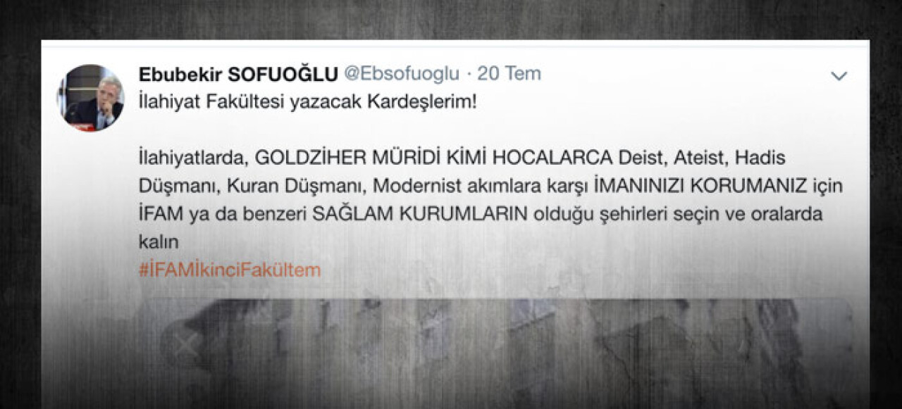 Sofuoğlu'ndan İlahiyat Fakültesi tercih edecek öğrencilere mesaj