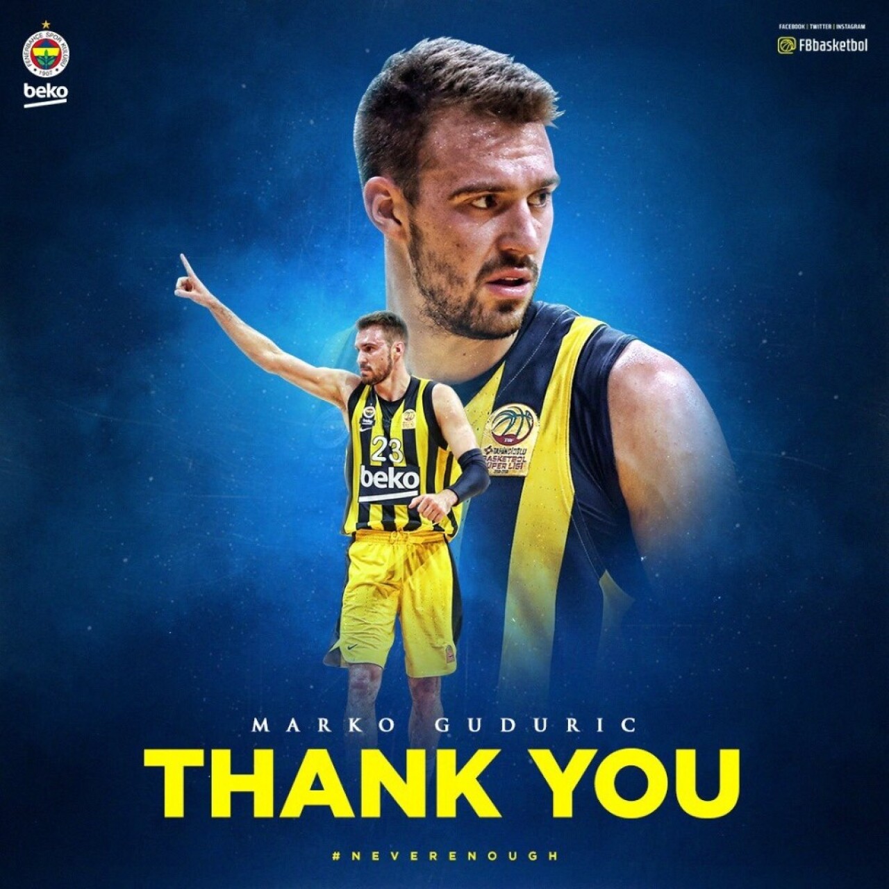 Fenerbahçe’den Guduric’e teşekkür