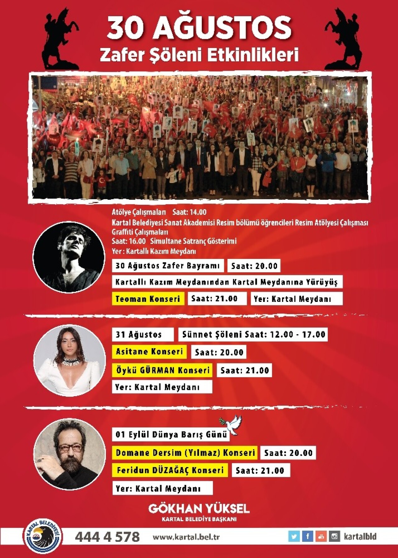 Kartallılar Zafer Bayramı’nda Teoman konseri ile coşacak