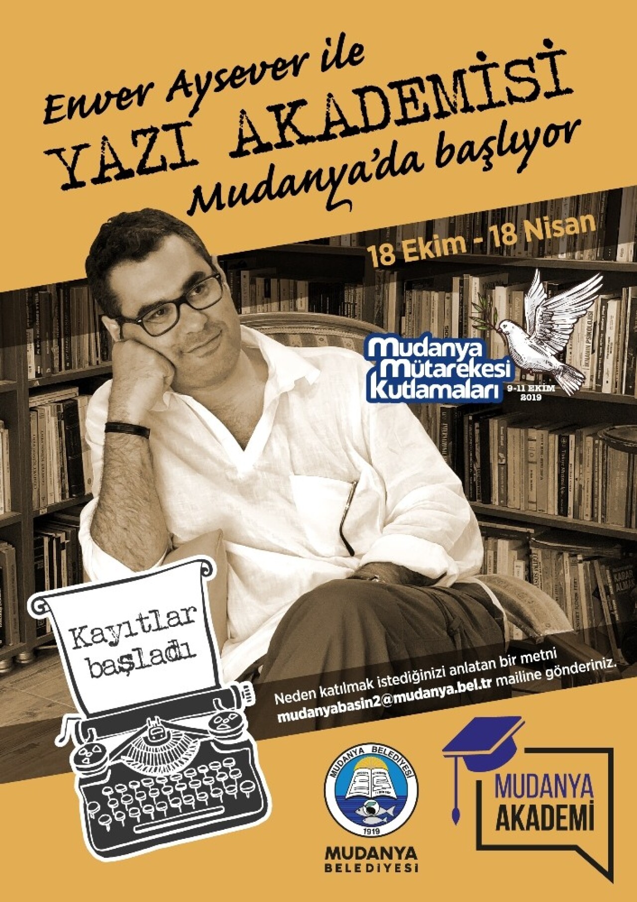 Enver Aysever ile “Yazı Akademisi” Mudanya’da başlıyor