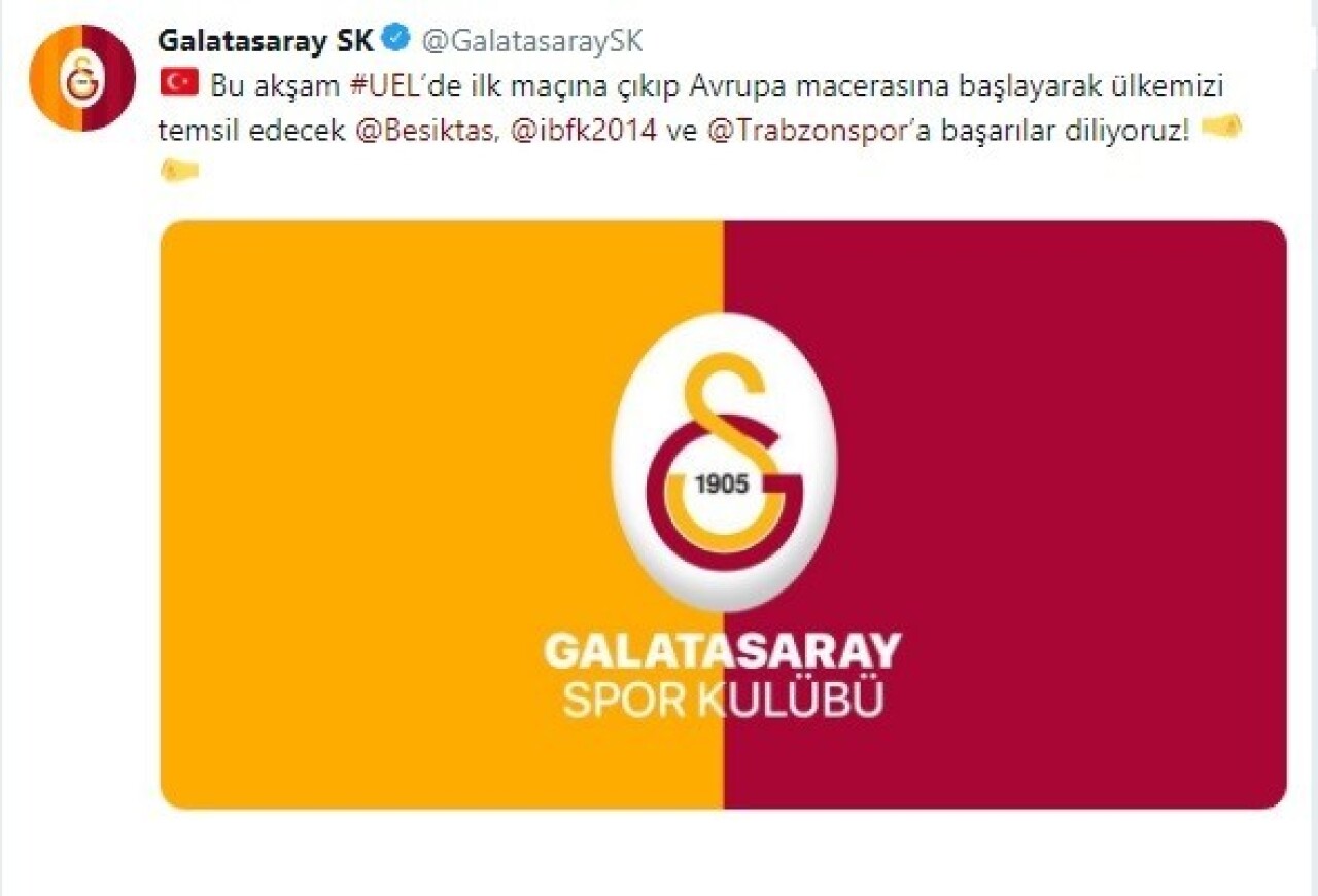 Galatasaray’dan Beşiktaş, Başakşehir ve Trabzonspor’a destek