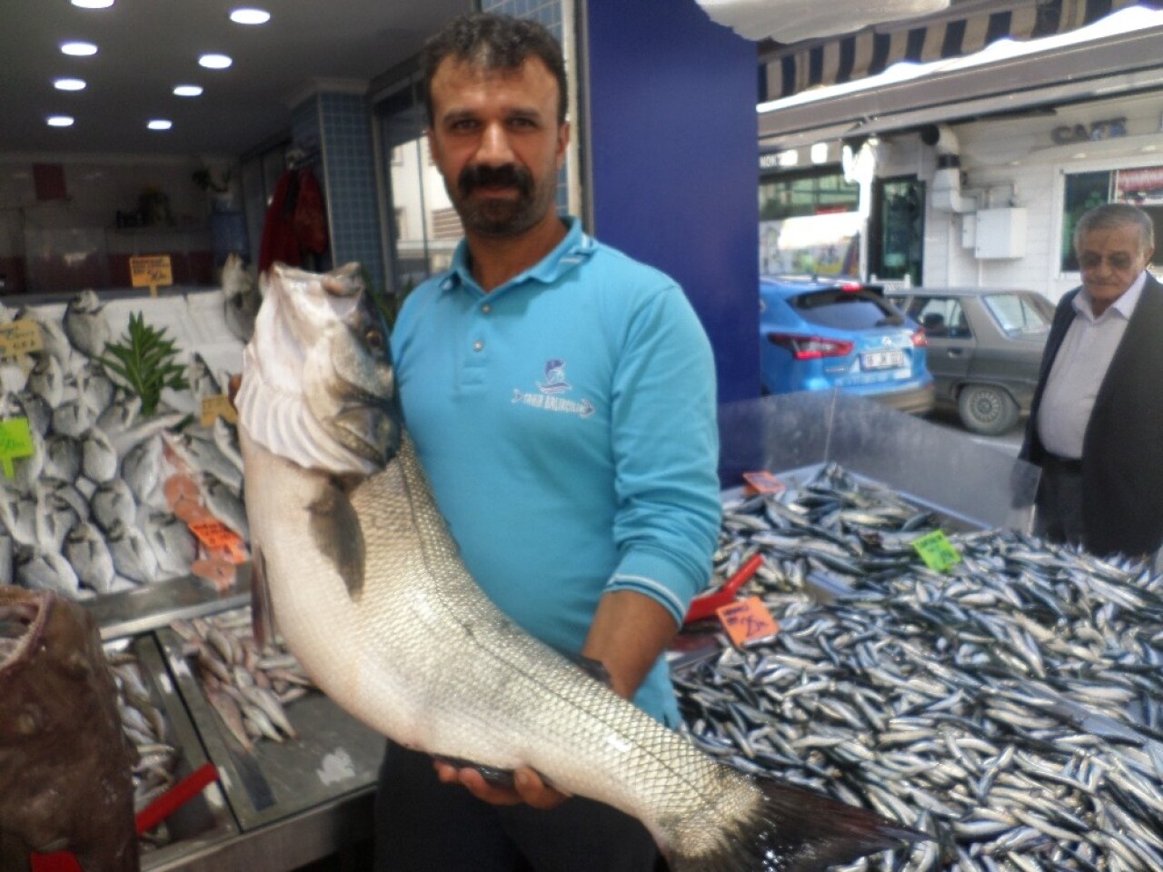 Balıkçıların ağlarına 10 kiloluk levrek takıldı