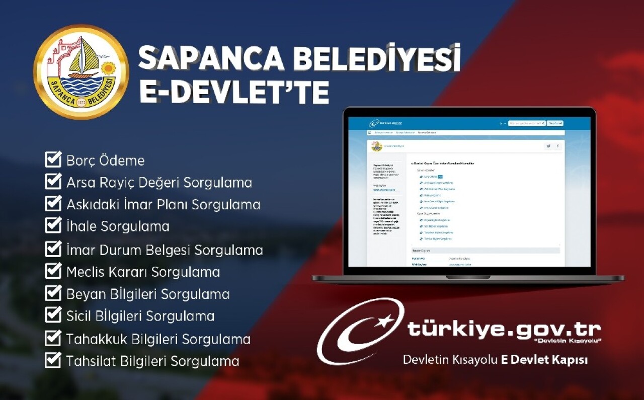 Sapanca Belediyesi E-Devlet Sistemi üzerinden hizmet vermeye başladı