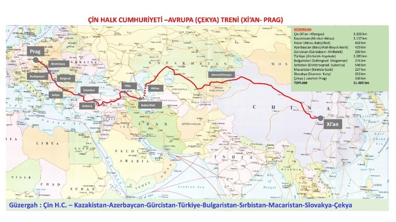 Çin’den gelen ilk yük treni, Marmaray’dan geçip Prag’a ulaşacak