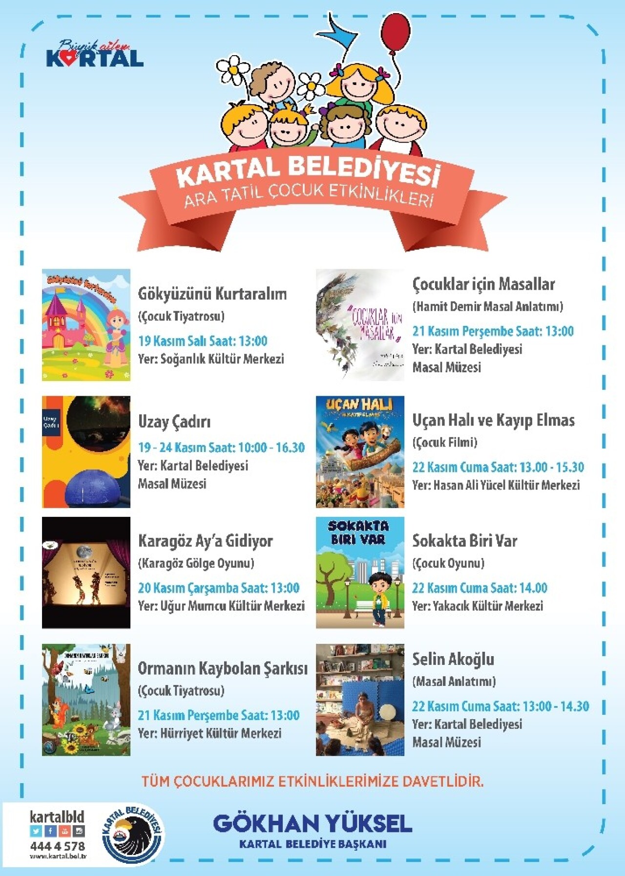 Kartal Belediyesi’nden çocuklara ara tatili hediyesi
