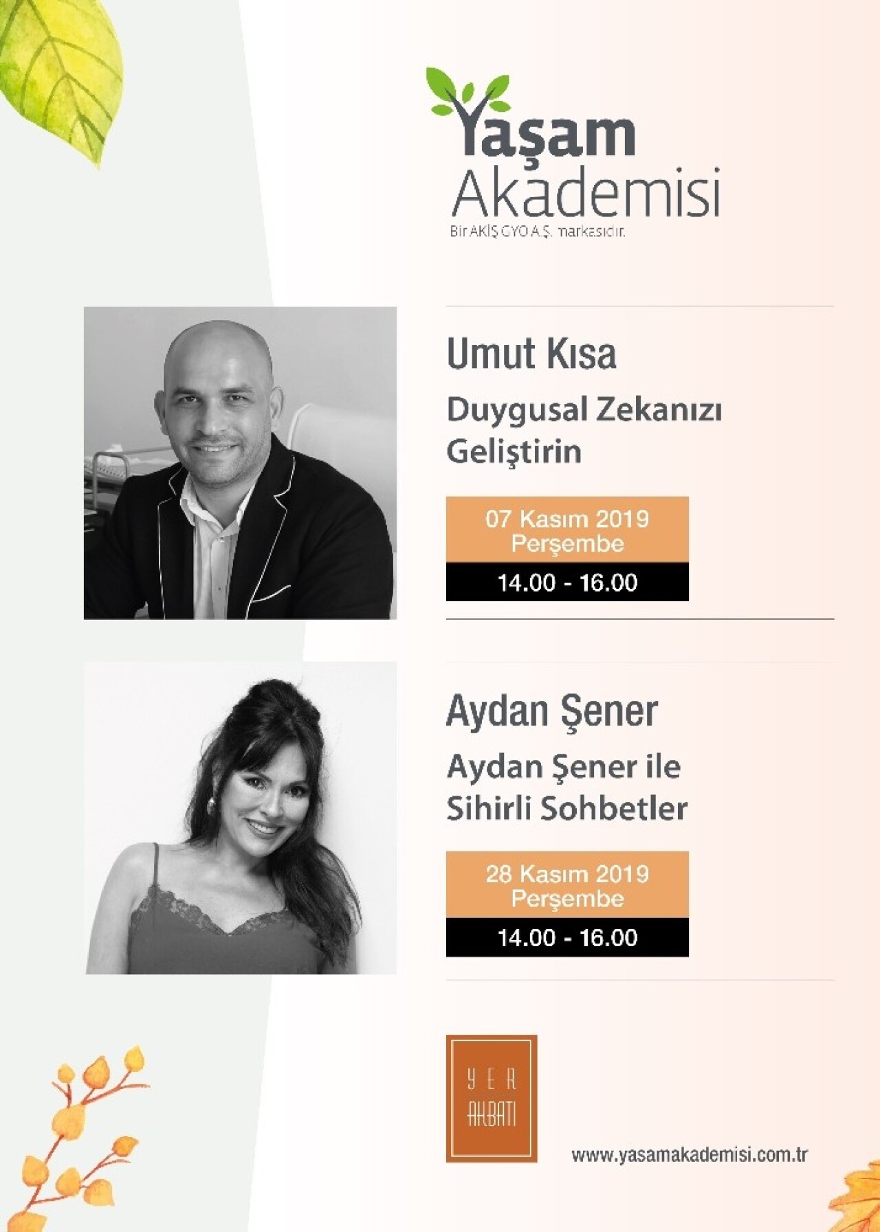 Yaşam Akademisi Kasım ayı programını duyurdu