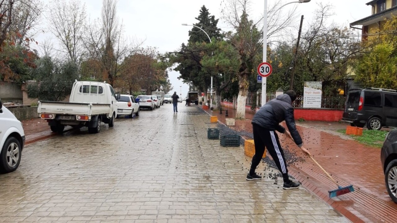 450 kilo zeytin yola saçıldı