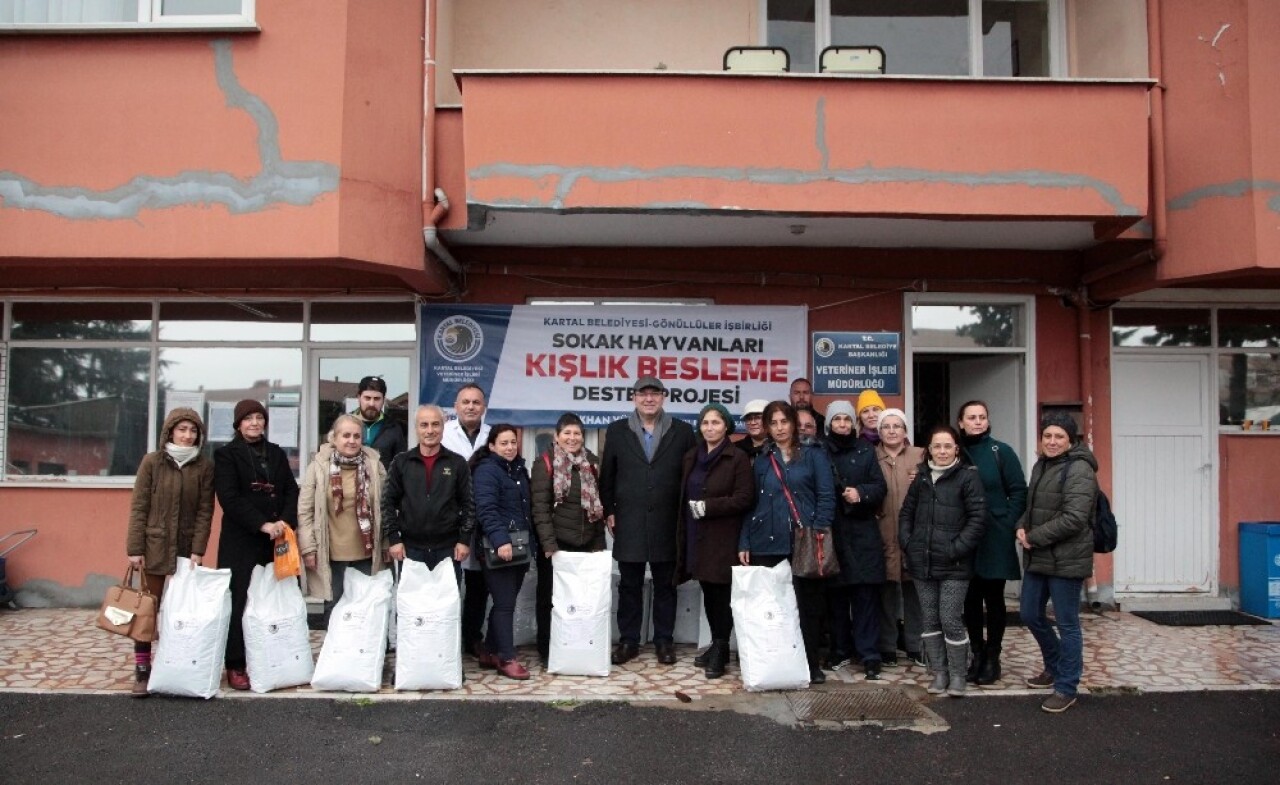 Kartal Belediyesi’nden sokaktaki sevimli dostlara mama desteği