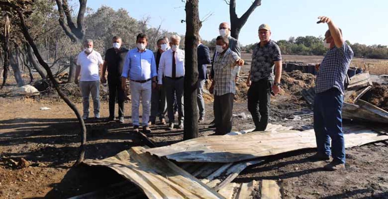 Turgay Erdem yangın bölgesini yerinde inceledi