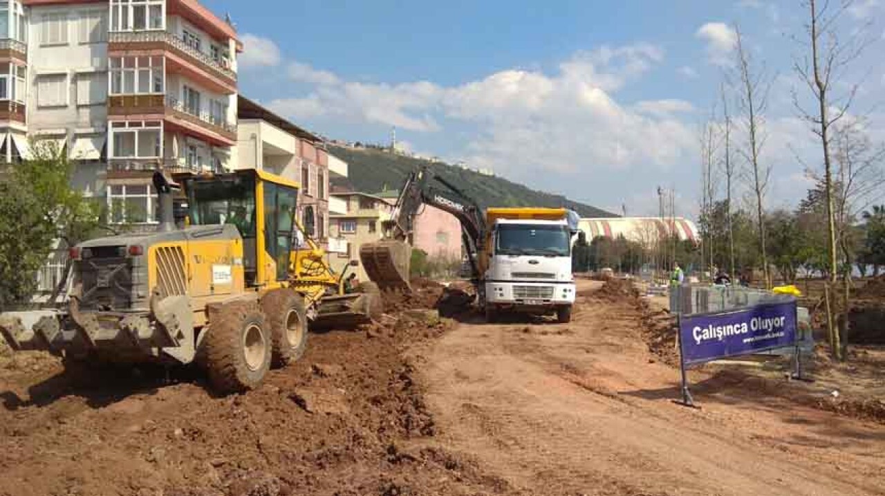 Hereke sahili yolu yapımına başlandı