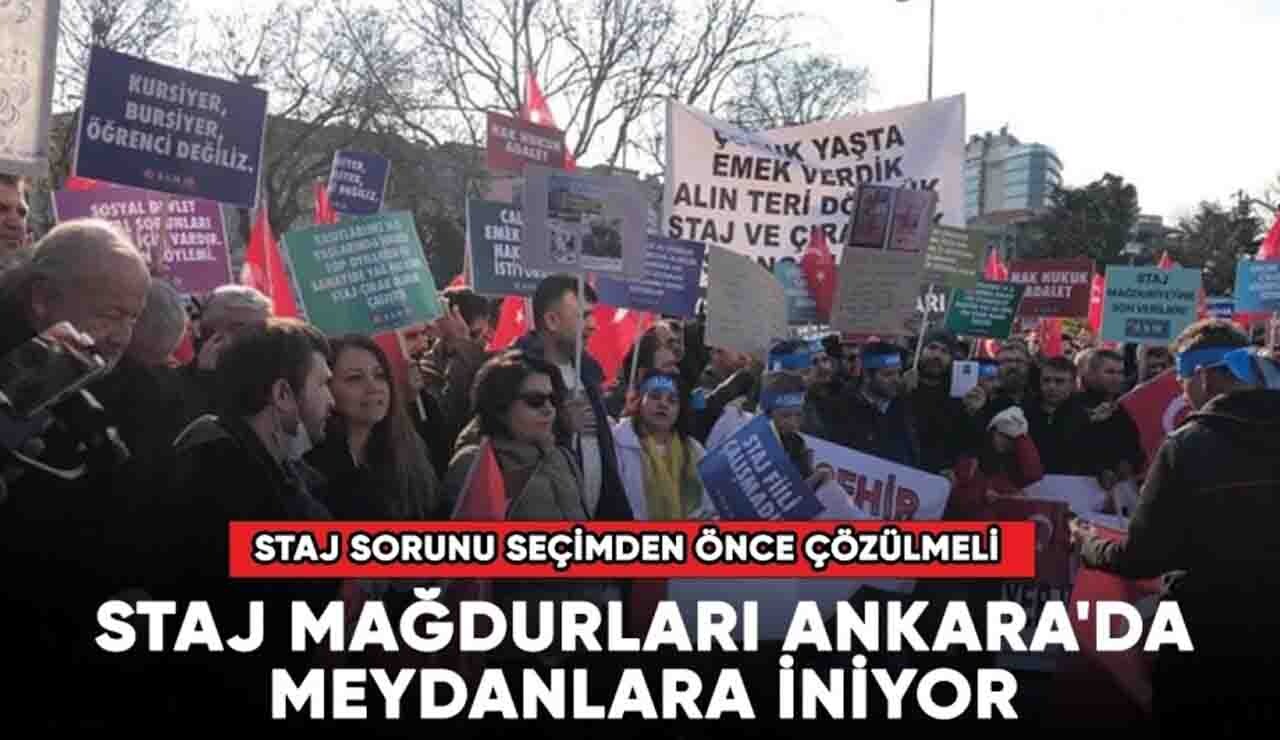 Staj ve Çırak mağdurları Ankara'da meydanlara iniyor