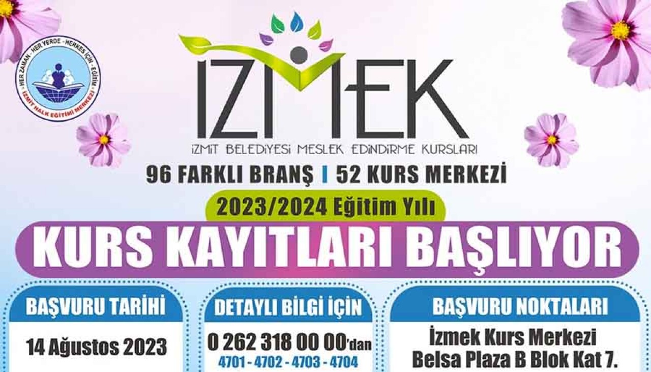 İzmit’in meslek fabrikası İZMEK’te yeni dönem kayıtları devam ediyor