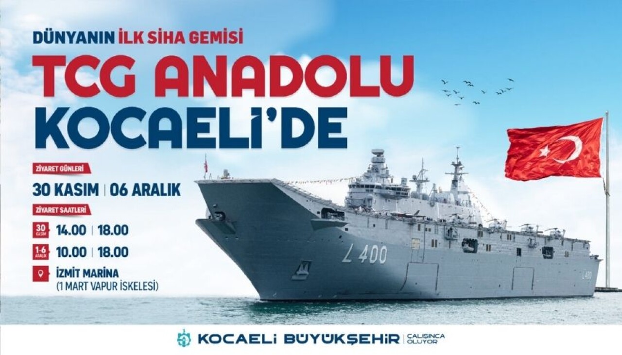 TCG Anadolu, 30 Kasım’da Kocaeli’ye geliyor