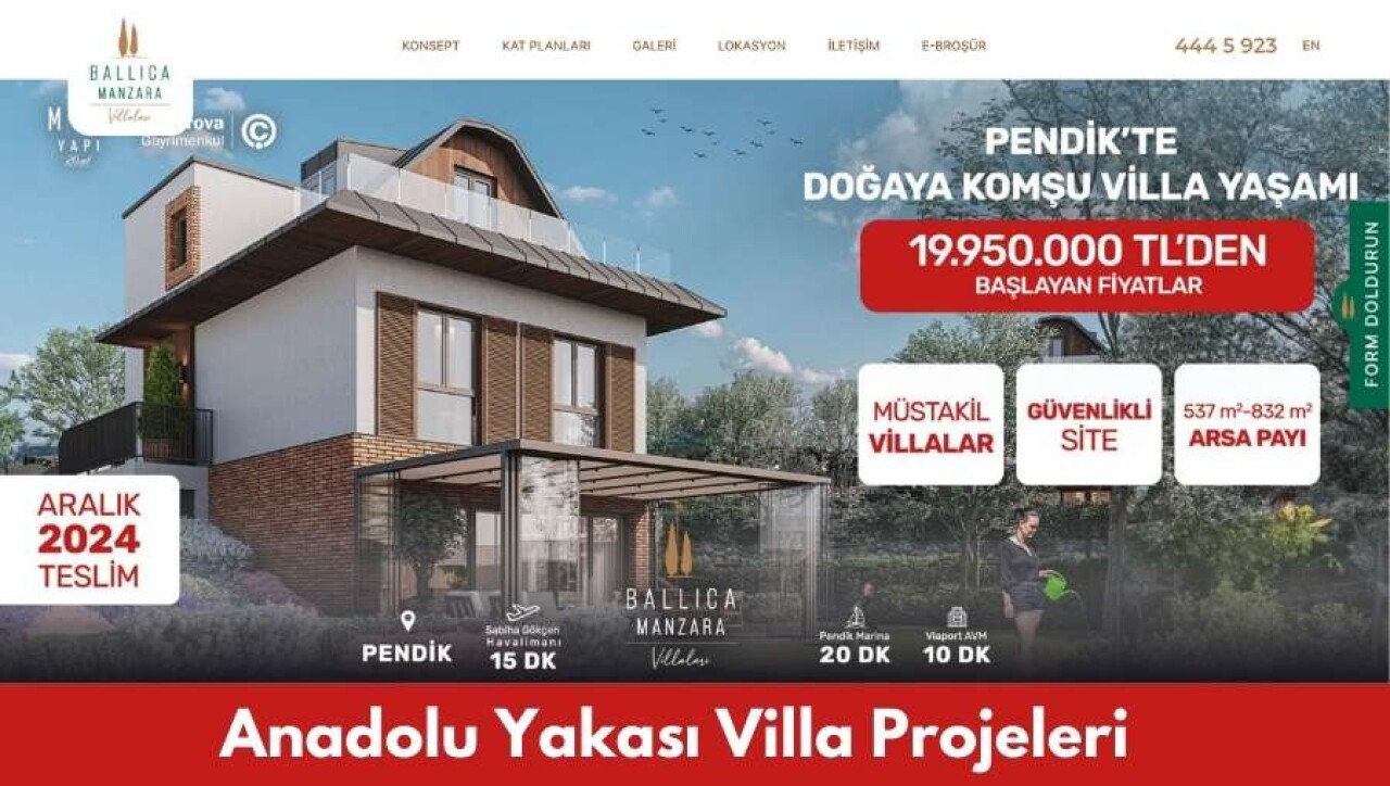 Anadolu Yakası Villa Projeleri