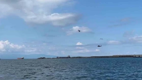 Savaş helikopterlerinin eğitim uçuşu Ereğli’de heyecan yaşattı