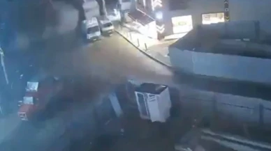 Gebze'deki binanın yıkılma anı güvenlik kameras anbean kaydetti