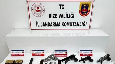 Rize’de ruhsatsız silah ve uyuşturucu operasyonu