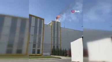 Düzce’de kauçuk fabrikasında korkutan yangın
