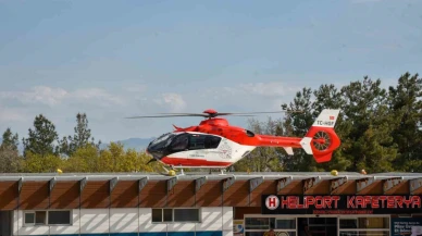 Baygın haldeki genç kızın yardımına ambulans helikopter yetişti