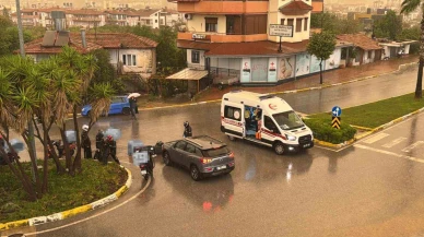 Otomobil ile motosikletin çarpışma anı kamerada: 1 yaralı