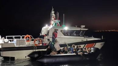 Lastik bottaki 15 düzensiz göçmen yakalandı