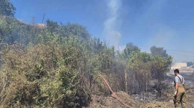 Susurluk’ta çalılık ve otluk alanda çıkan yangın söndürüldü