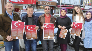 Adapazarı Belediyesi istiklal Marşı yazılı broşür dağıttı