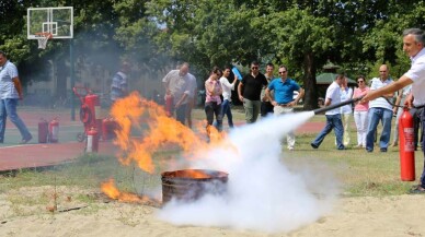 GTÜ Personeli Yangınla Mücadele Etti