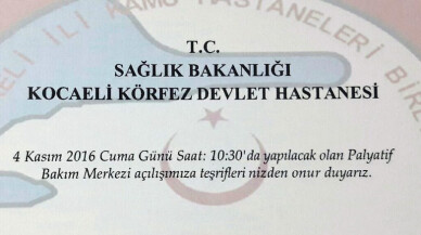 Körfez Devlet Hastanesi Palyatif Bakım Merkezi açılıyor