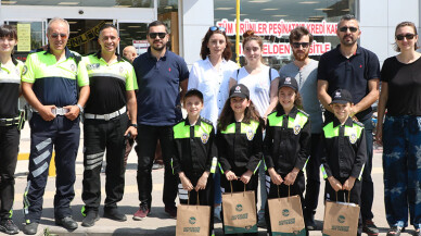 Minik polisler iş başında