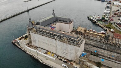 Haydarpaşa Garı restorasyonunda gelinen son durum havadan görüntülendi