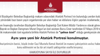 İBB’den Atatürk Portresi ve T.C. açıklaması