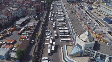 15 Temmuz Demokrasi Otogarı’nda dönüş yoğunluğu havadan görüntülendi