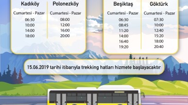 İETT’nin trekking hatları 15 Haziran’da sefere başlıyor